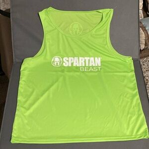 NWOT Spartan Beast Neon Green Tank Top men’s Large
